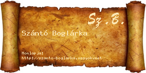 Szántó Boglárka névjegykártya